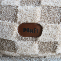 Checkered Plufl Human Dog Bed