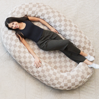 Checkered Plufl Human Dog Bed