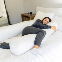 Hugl Cooling Body Pillow in Cloudy White