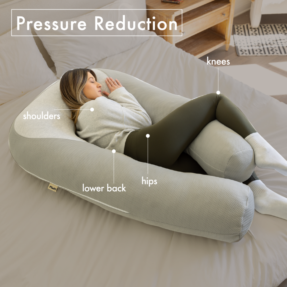 summer infant ultimate body comfort pillow Plufl Hugl Cooling Body Pillow for Adults Made with Memory Foam | U Shaped Maternity Pillows Great for Side Sleepers & Pregnant Women