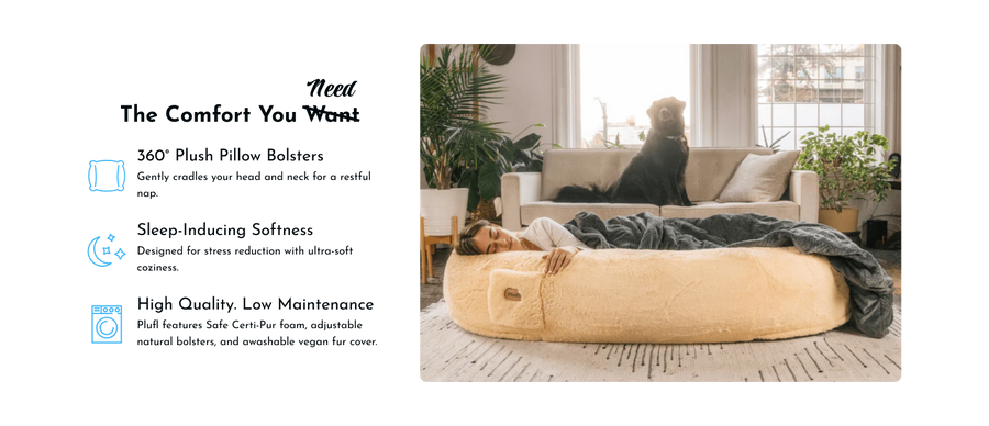 The Original Human Dog Bed | Giant Dog Beds for Humans | Plufl